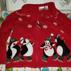 Zipup ugly Christmas sweater
